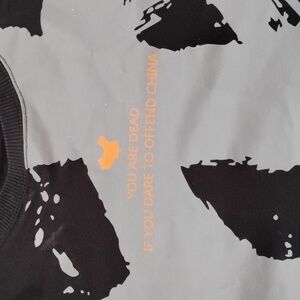 Men's Vintage XL Black Gray BHBR You Are Dead If You Dare To Offend China Shirt